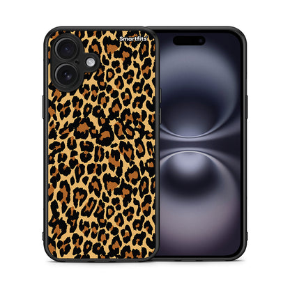 Θήκη iPhone 16 Plus Leopard Animal από τη Smartfits με σχέδιο στο πίσω μέρος και μαύρο περίβλημα | iPhone 16 Plus Leopard Animal case with colorful back and black bezels