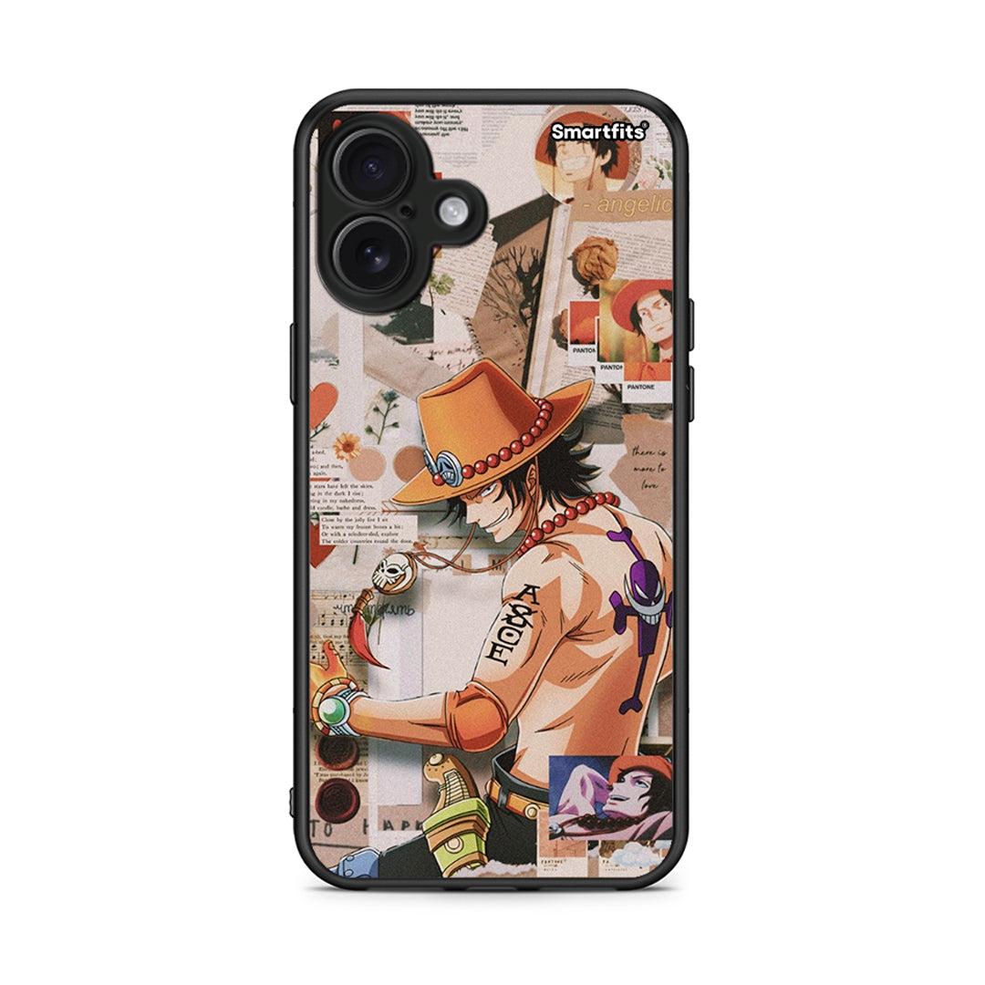 iPhone 16 Plus Anime Collage θήκη από τη Smartfits με σχέδιο στο πίσω μέρος και μαύρο περίβλημα | Smartphone case with colorful back and black bezels by Smartfits