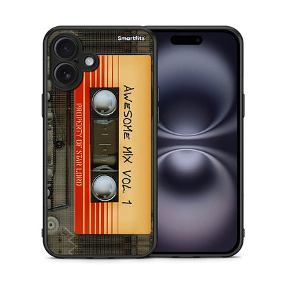 Θήκη iPhone 16 Plus Awesome Mix από τη Smartfits με σχέδιο στο πίσω μέρος και μαύρο περίβλημα | iPhone 16 Plus Awesome Mix case with colorful back and black bezels