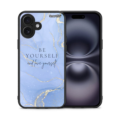 Θήκη iPhone 16 Plus Be Yourself από τη Smartfits με σχέδιο στο πίσω μέρος και μαύρο περίβλημα | iPhone 16 Plus Be Yourself case with colorful back and black bezels