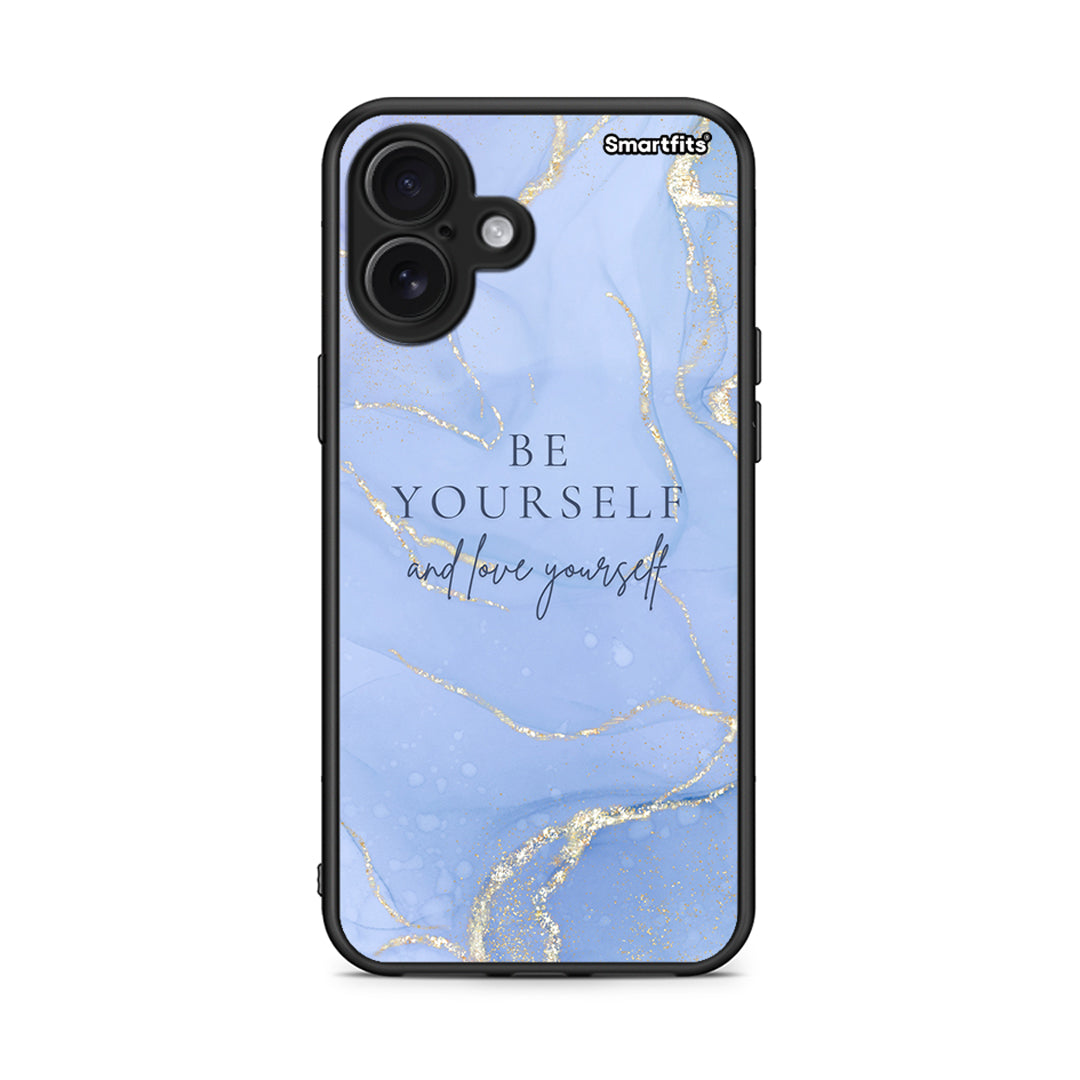 iPhone 16 Plus Be Yourself θήκη από τη Smartfits με σχέδιο στο πίσω μέρος και μαύρο περίβλημα | Smartphone case with colorful back and black bezels by Smartfits