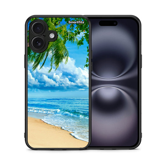 Θήκη iPhone 16 Plus Beautiful Beach από τη Smartfits με σχέδιο στο πίσω μέρος και μαύρο περίβλημα | iPhone 16 Plus Beautiful Beach case with colorful back and black bezels