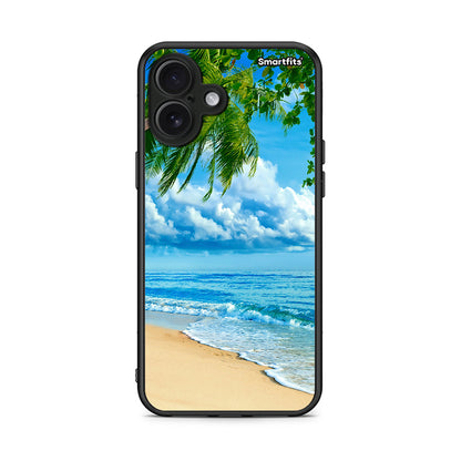 iPhone 16 Plus Beautiful Beach θήκη από τη Smartfits με σχέδιο στο πίσω μέρος και μαύρο περίβλημα | Smartphone case with colorful back and black bezels by Smartfits