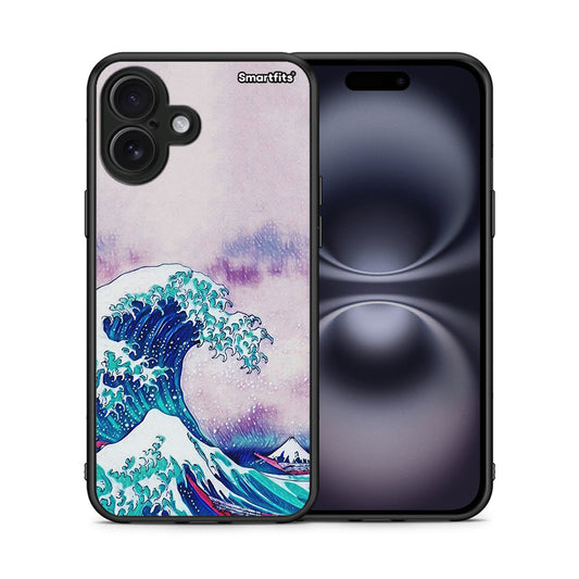 Θήκη iPhone 16 Plus Blue Waves από τη Smartfits με σχέδιο στο πίσω μέρος και μαύρο περίβλημα | iPhone 16 Plus Blue Waves case with colorful back and black bezels