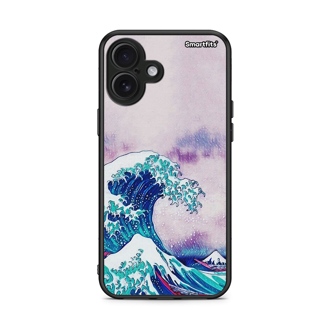iPhone 16 Plus Blue Waves θήκη από τη Smartfits με σχέδιο στο πίσω μέρος και μαύρο περίβλημα | Smartphone case with colorful back and black bezels by Smartfits