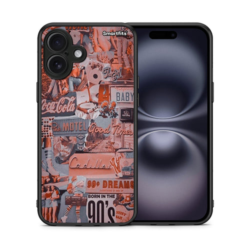 Θήκη iPhone 16 Plus Born In 90s από τη Smartfits με σχέδιο στο πίσω μέρος και μαύρο περίβλημα | iPhone 16 Plus Born In 90s case with colorful back and black bezels