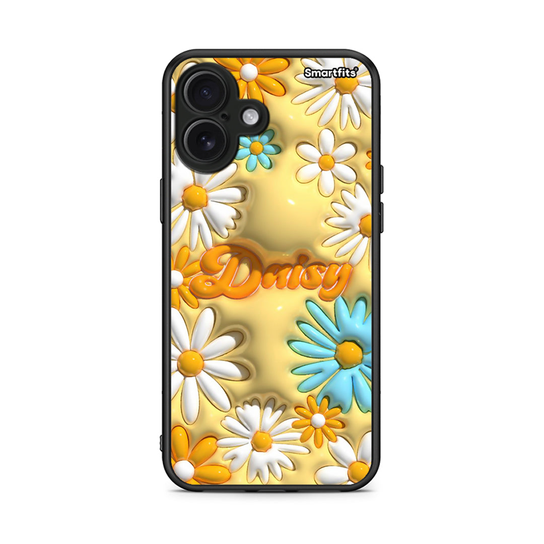 iPhone 16 Plus Bubble Daisies θήκη από τη Smartfits με σχέδιο στο πίσω μέρος και μαύρο περίβλημα | Smartphone case with colorful back and black bezels by Smartfits