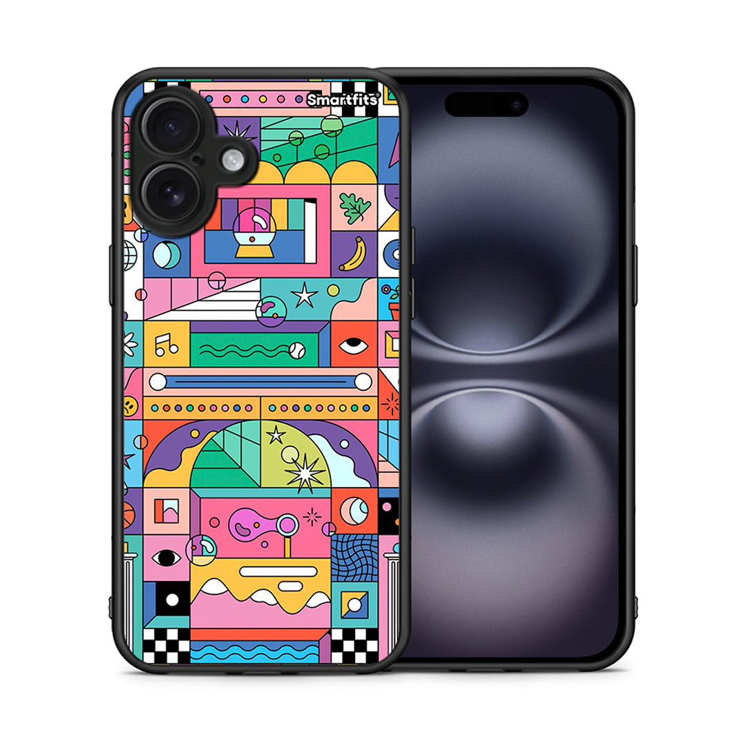 Θήκη iPhone 16 Plus Bubbles Soap από τη Smartfits με σχέδιο στο πίσω μέρος και μαύρο περίβλημα | iPhone 16 Plus Bubbles Soap case with colorful back and black bezels