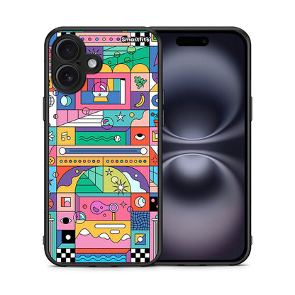 Θήκη iPhone 16 Plus Bubbles Soap από τη Smartfits με σχέδιο στο πίσω μέρος και μαύρο περίβλημα | iPhone 16 Plus Bubbles Soap case with colorful back and black bezels