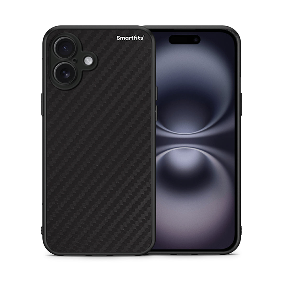 Θήκη iPhone 16 Plus Carbon Black από τη Smartfits με σχέδιο στο πίσω μέρος και μαύρο περίβλημα | iPhone 16 Plus Carbon Black case with colorful back and black bezels