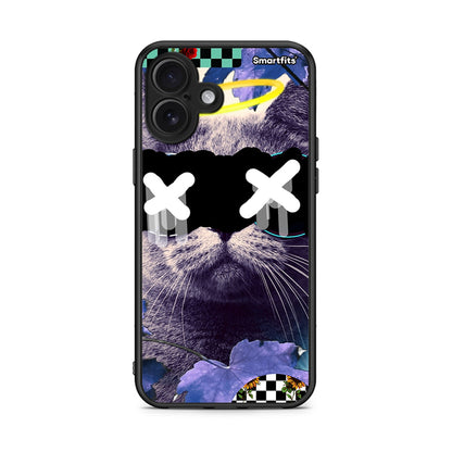 iPhone 16 Plus Cat Collage θήκη από τη Smartfits με σχέδιο στο πίσω μέρος και μαύρο περίβλημα | Smartphone case with colorful back and black bezels by Smartfits