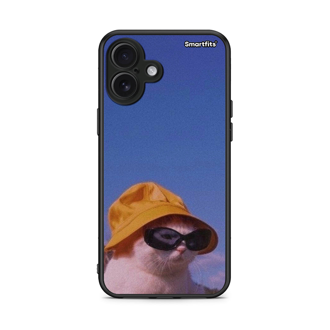 iPhone 16 Plus Cat Diva θήκη από τη Smartfits με σχέδιο στο πίσω μέρος και μαύρο περίβλημα | Smartphone case with colorful back and black bezels by Smartfits