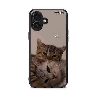iPhone 16 Plus Cats In Love Θήκη από τη Smartfits με σχέδιο στο πίσω μέρος και μαύρο περίβλημα | Smartphone case with colorful back and black bezels by Smartfits