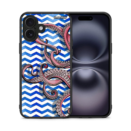 Θήκη iPhone 16 Plus Chevron Devilfish από τη Smartfits με σχέδιο στο πίσω μέρος και μαύρο περίβλημα | iPhone 16 Plus Chevron Devilfish case with colorful back and black bezels