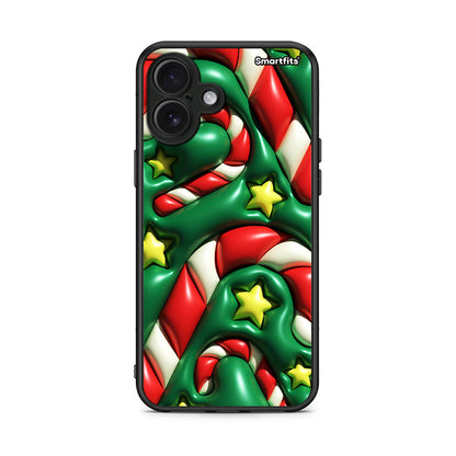 iPhone 16 Plus Christmas Bubbles θήκη από τη Smartfits με σχέδιο στο πίσω μέρος και μαύρο περίβλημα | Smartphone case with colorful back and black bezels by Smartfits