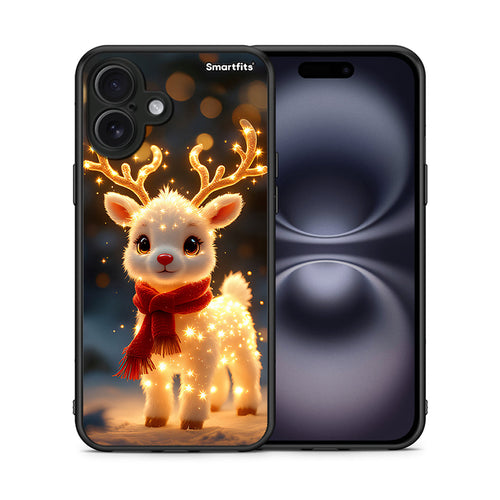 Θήκη iPhone 16 Plus Christmas Cutie από τη Smartfits με σχέδιο στο πίσω μέρος και μαύρο περίβλημα | iPhone 16 Plus Christmas Cutie case with colorful back and black bezels