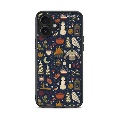 iPhone 16 Plus Christmas Elements θήκη από τη Smartfits με σχέδιο στο πίσω μέρος και μαύρο περίβλημα | Smartphone case with colorful back and black bezels by Smartfits