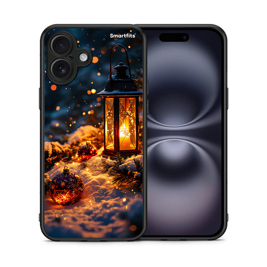 Θήκη iPhone 16 Plus Christmas Ornaments από τη Smartfits με σχέδιο στο πίσω μέρος και μαύρο περίβλημα | iPhone 16 Plus Christmas Ornaments case with colorful back and black bezels
