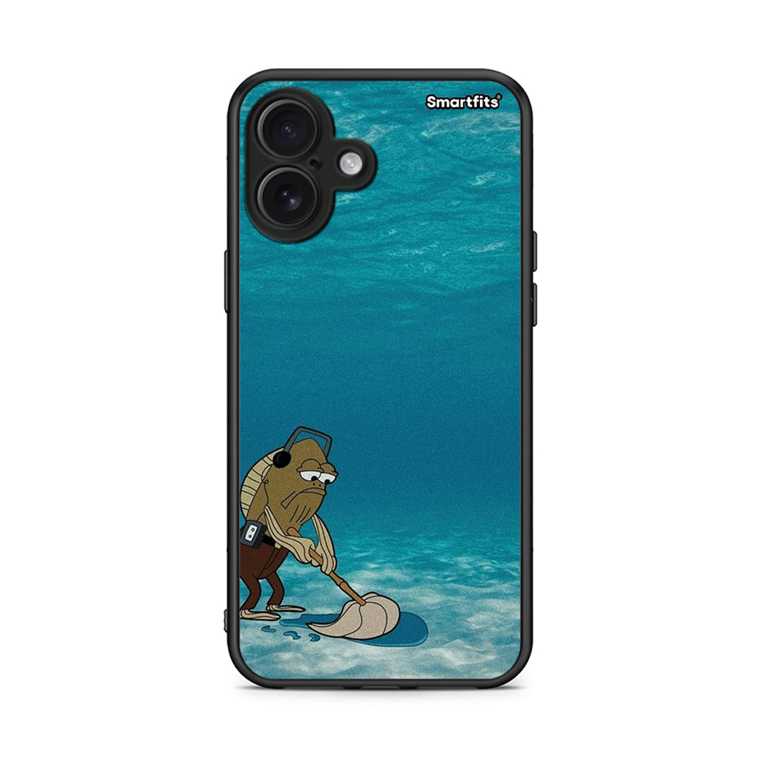 iPhone 16 Plus Clean The Ocean Θήκη από τη Smartfits με σχέδιο στο πίσω μέρος και μαύρο περίβλημα | Smartphone case with colorful back and black bezels by Smartfits