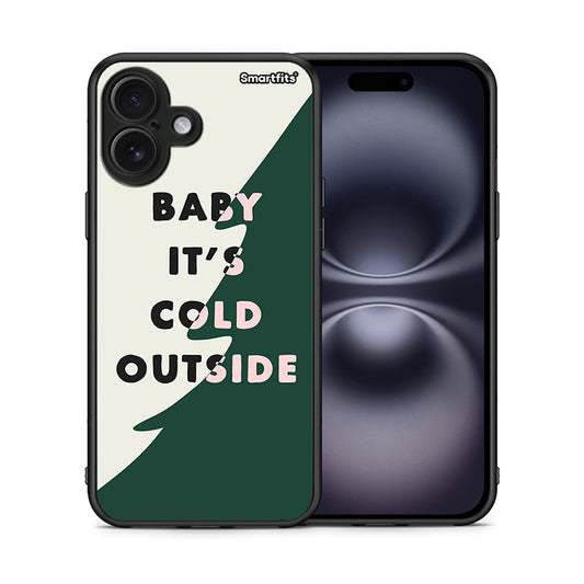 Θήκη iPhone 16 Plus Cold Outside από τη Smartfits με σχέδιο στο πίσω μέρος και μαύρο περίβλημα | iPhone 16 Plus Cold Outside case with colorful back and black bezels
