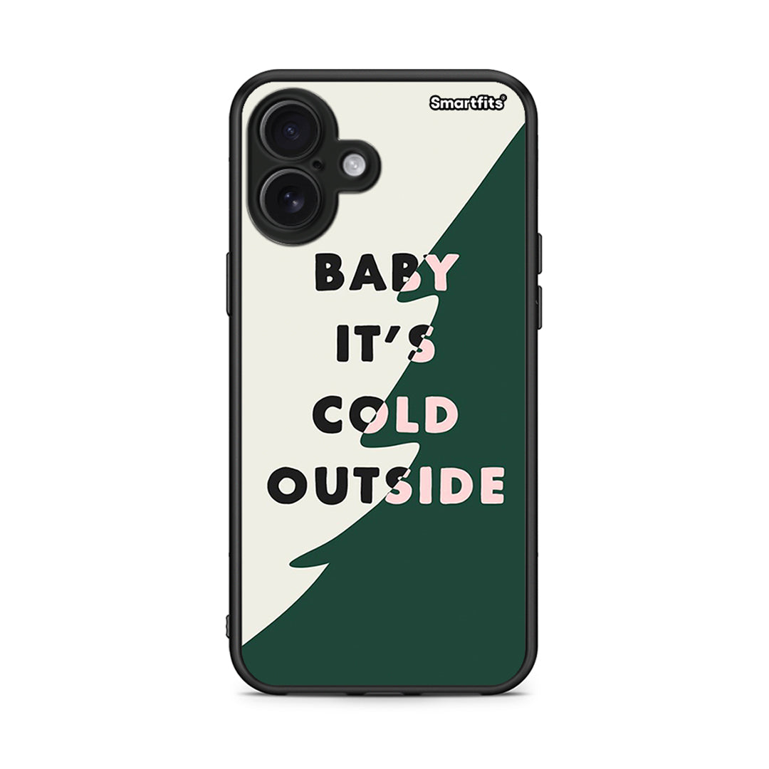 iPhone 16 Plus Cold Outside θήκη από τη Smartfits με σχέδιο στο πίσω μέρος και μαύρο περίβλημα | Smartphone case with colorful back and black bezels by Smartfits