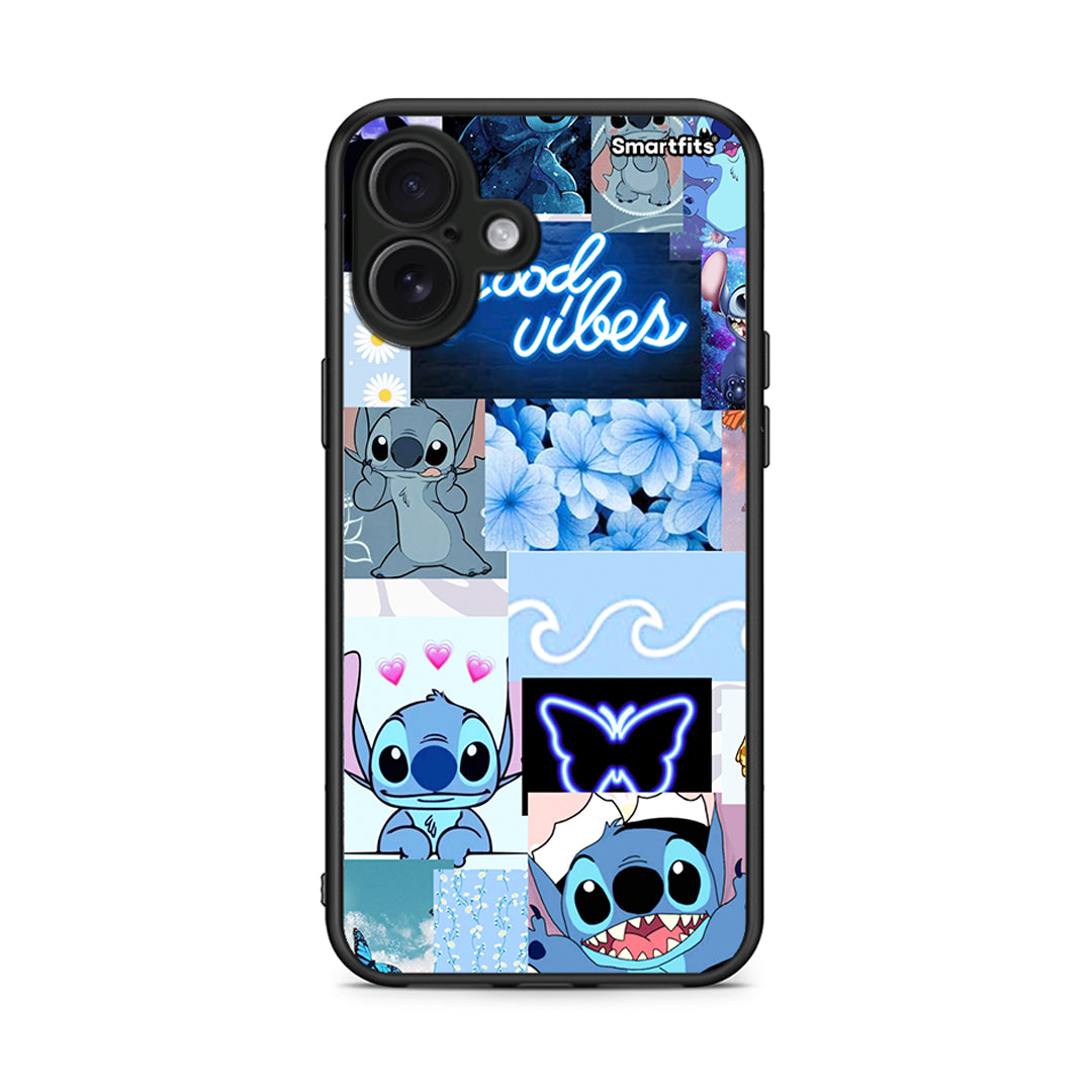 iPhone 16 Plus Collage Good Vibes Θήκη Αγίου Βαλεντίνου από τη Smartfits με σχέδιο στο πίσω μέρος και μαύρο περίβλημα | Smartphone case with colorful back and black bezels by Smartfits