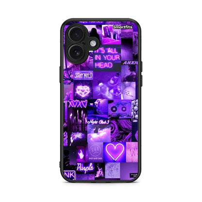 iPhone 16 Plus Collage Stay Wild Θήκη Αγίου Βαλεντίνου από τη Smartfits με σχέδιο στο πίσω μέρος και μαύρο περίβλημα | Smartphone case with colorful back and black bezels by Smartfits