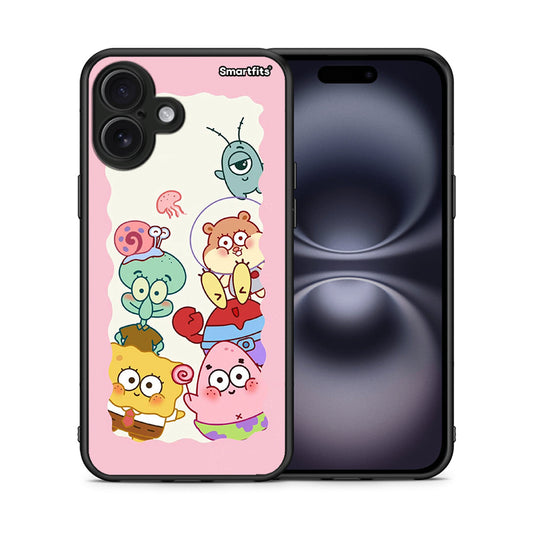 Θήκη iPhone 16 Plus Cute Companion από τη Smartfits με σχέδιο στο πίσω μέρος και μαύρο περίβλημα | iPhone 16 Plus Cute Companion case with colorful back and black bezels