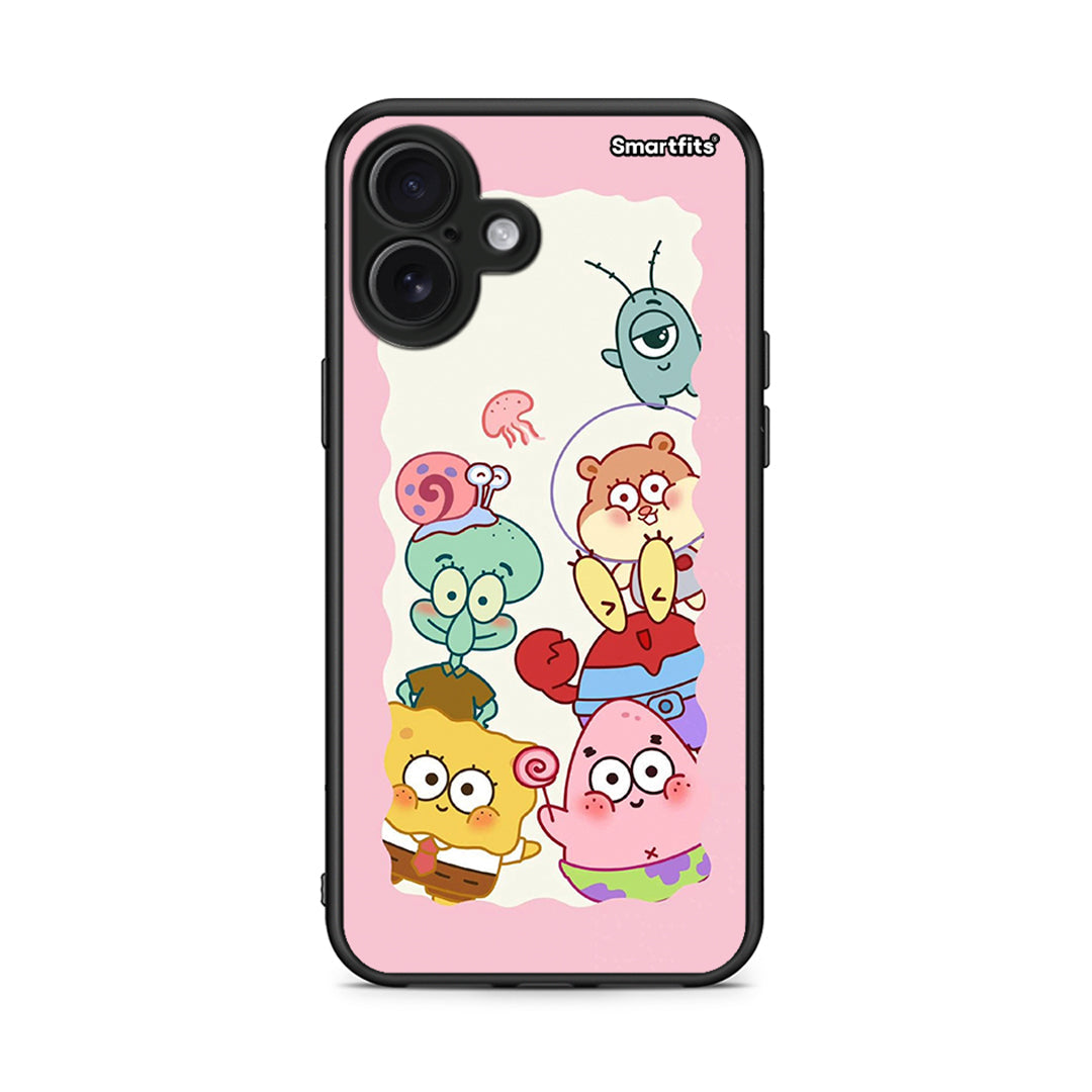 iPhone 16 Plus Cute Companion θήκη από τη Smartfits με σχέδιο στο πίσω μέρος και μαύρο περίβλημα | Smartphone case with colorful back and black bezels by Smartfits