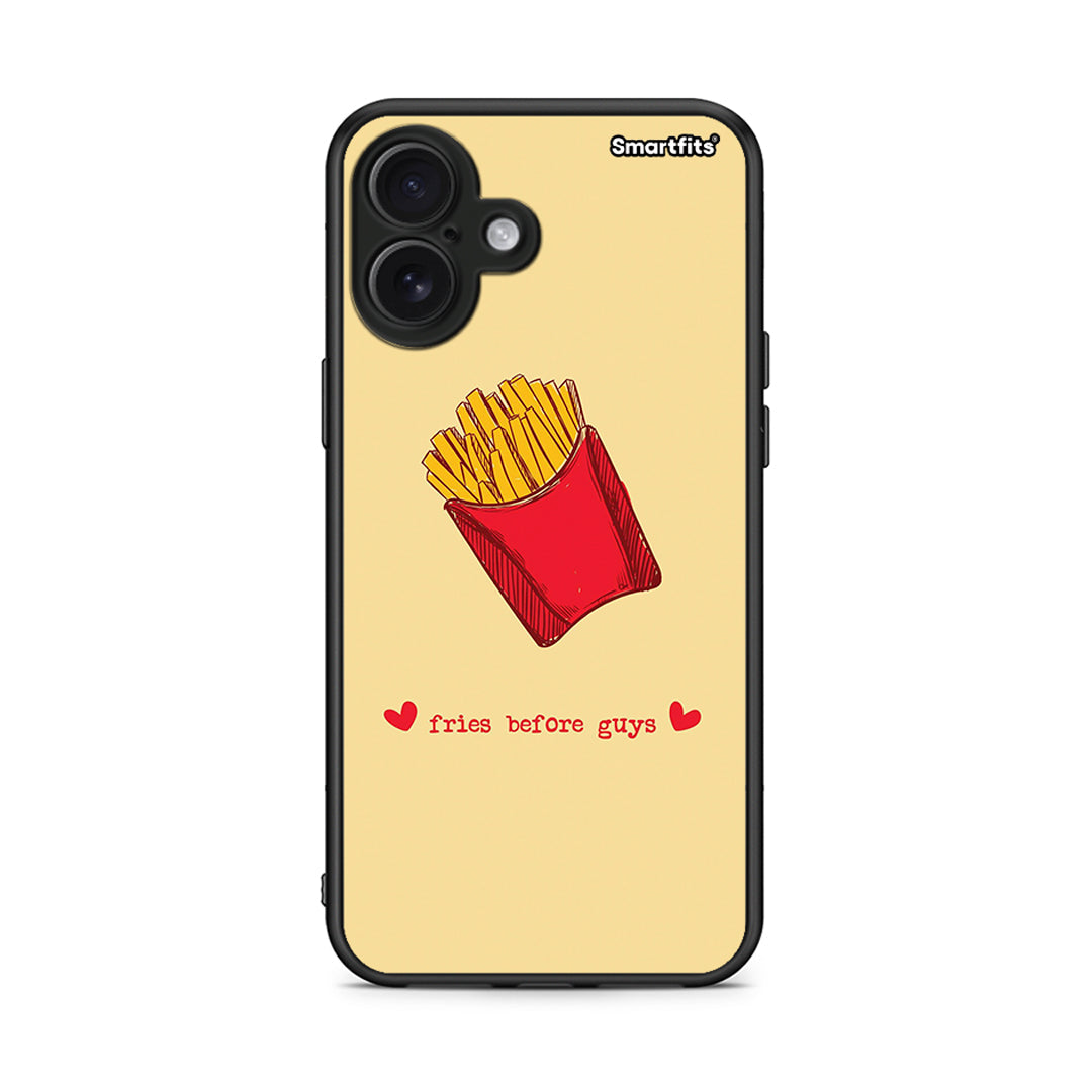 iPhone 16 Plus Fries Before Guys Θήκη Αγίου Βαλεντίνου από τη Smartfits με σχέδιο στο πίσω μέρος και μαύρο περίβλημα | Smartphone case with colorful back and black bezels by Smartfits