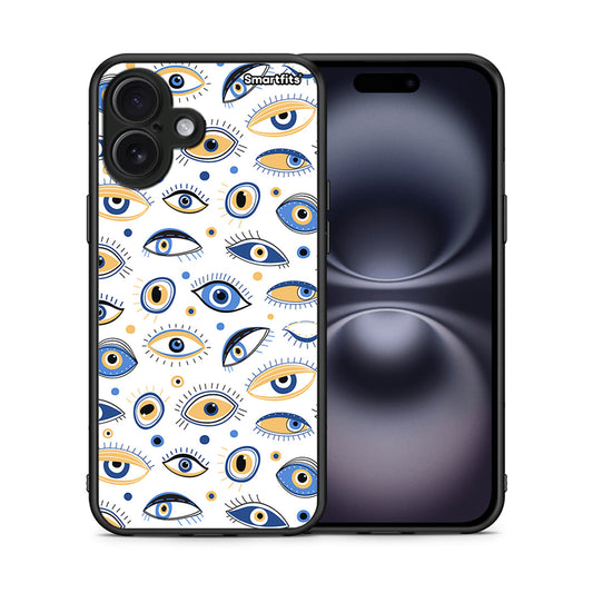 Θήκη iPhone 16 Plus Ftou Ftou από τη Smartfits με σχέδιο στο πίσω μέρος και μαύρο περίβλημα | iPhone 16 Plus Ftou Ftou case with colorful back and black bezels