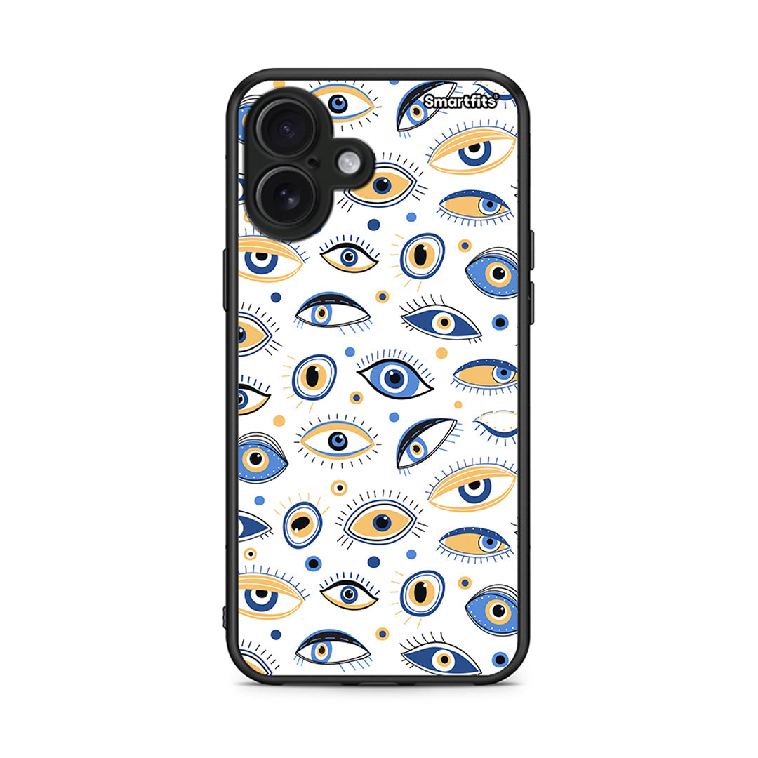 iPhone 16 Plus Ftou Ftou θήκη από τη Smartfits με σχέδιο στο πίσω μέρος και μαύρο περίβλημα | Smartphone case with colorful back and black bezels by Smartfits