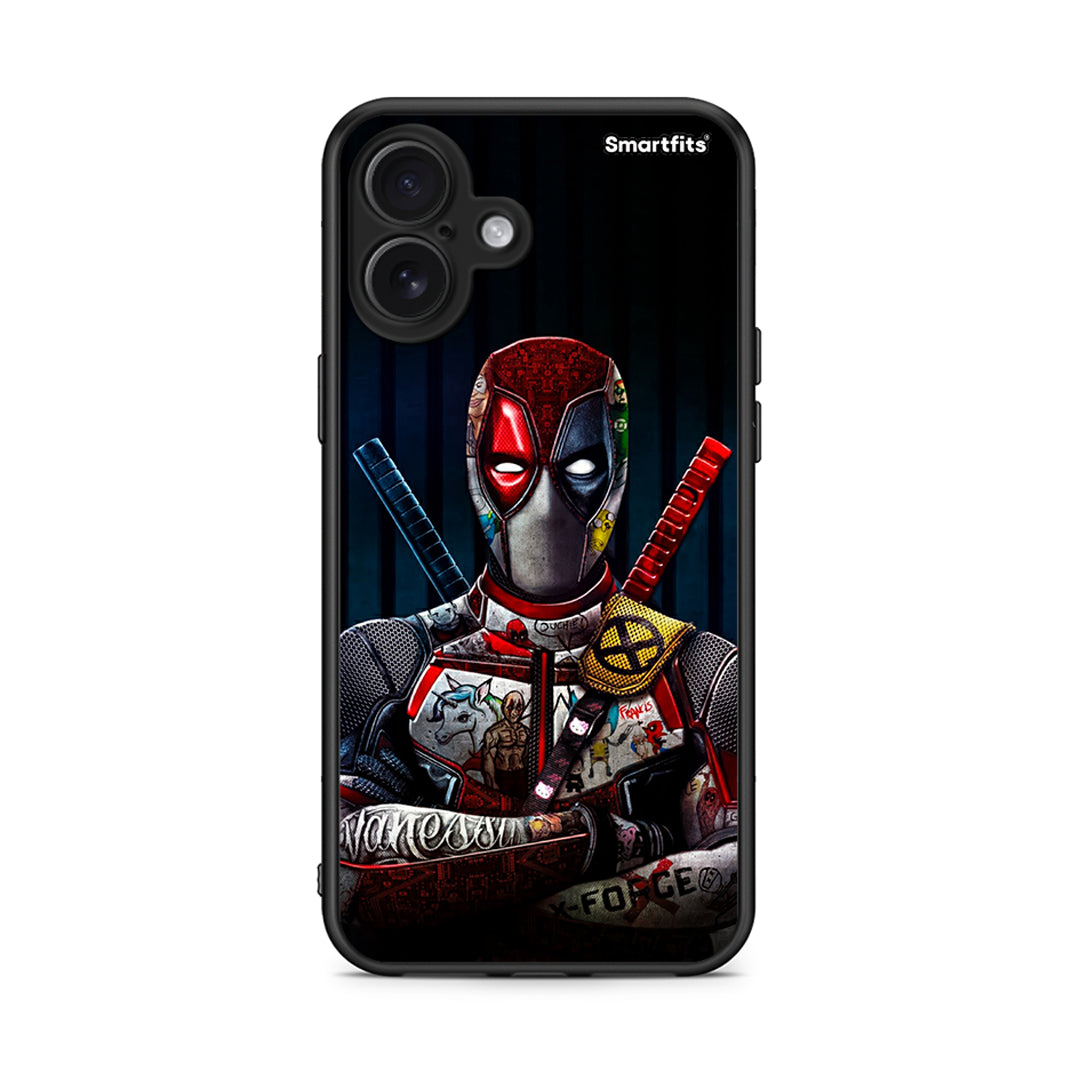 iPhone 16 Plus Funny Guy θήκη από τη Smartfits με σχέδιο στο πίσω μέρος και μαύρο περίβλημα | Smartphone case with colorful back and black bezels by Smartfits