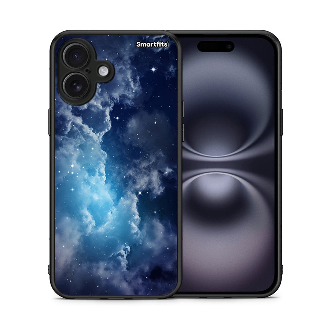 Θήκη iPhone 16 Plus Blue Sky Galaxy από τη Smartfits με σχέδιο στο πίσω μέρος και μαύρο περίβλημα | iPhone 16 Plus Blue Sky Galaxy case with colorful back and black bezels