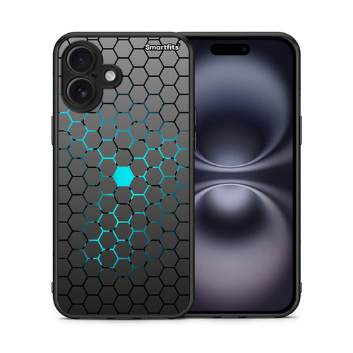 Θήκη iPhone 16 Plus Hexagonal Geometric από τη Smartfits με σχέδιο στο πίσω μέρος και μαύρο περίβλημα | iPhone 16 Plus Hexagonal Geometric case with colorful back and black bezels
