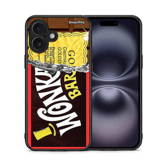 Θήκη iPhone 16 Plus Golden Ticket από τη Smartfits με σχέδιο στο πίσω μέρος και μαύρο περίβλημα | iPhone 16 Plus Golden Ticket case with colorful back and black bezels