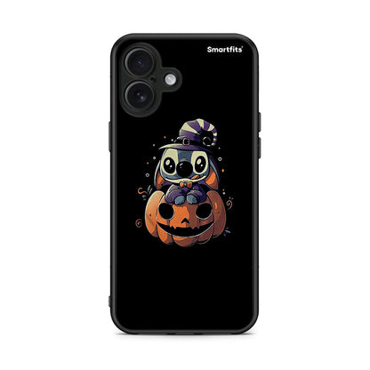 iPhone 16 Plus Halloween Stitch θήκη από τη Smartfits με σχέδιο στο πίσω μέρος και μαύρο περίβλημα | Smartphone case with colorful back and black bezels by Smartfits