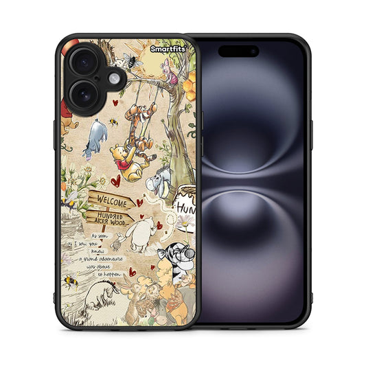 Θήκη iPhone 16 Plus Happy Friends από τη Smartfits με σχέδιο στο πίσω μέρος και μαύρο περίβλημα | iPhone 16 Plus Happy Friends case with colorful back and black bezels