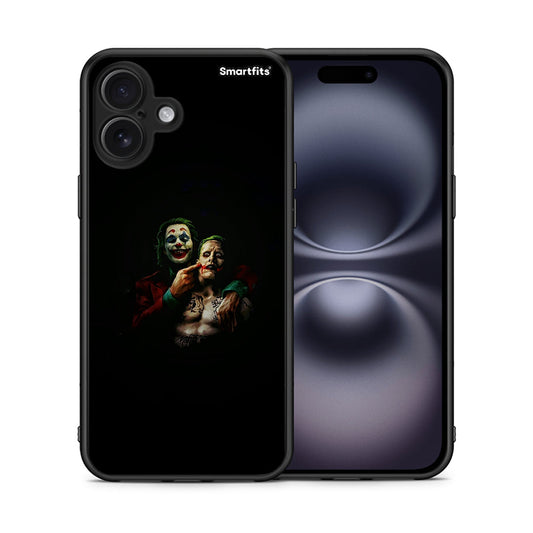 Θήκη iPhone 16 Plus Clown Hero από τη Smartfits με σχέδιο στο πίσω μέρος και μαύρο περίβλημα | iPhone 16 Plus Clown Hero case with colorful back and black bezels