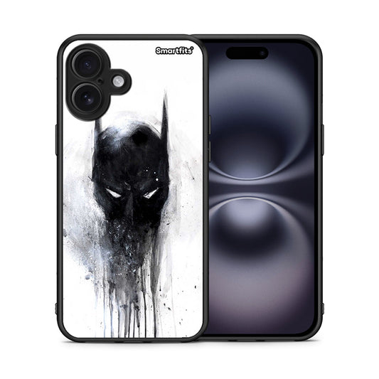 Θήκη iPhone 16 Plus Paint Bat Hero από τη Smartfits με σχέδιο στο πίσω μέρος και μαύρο περίβλημα | iPhone 16 Plus Paint Bat Hero case with colorful back and black bezels