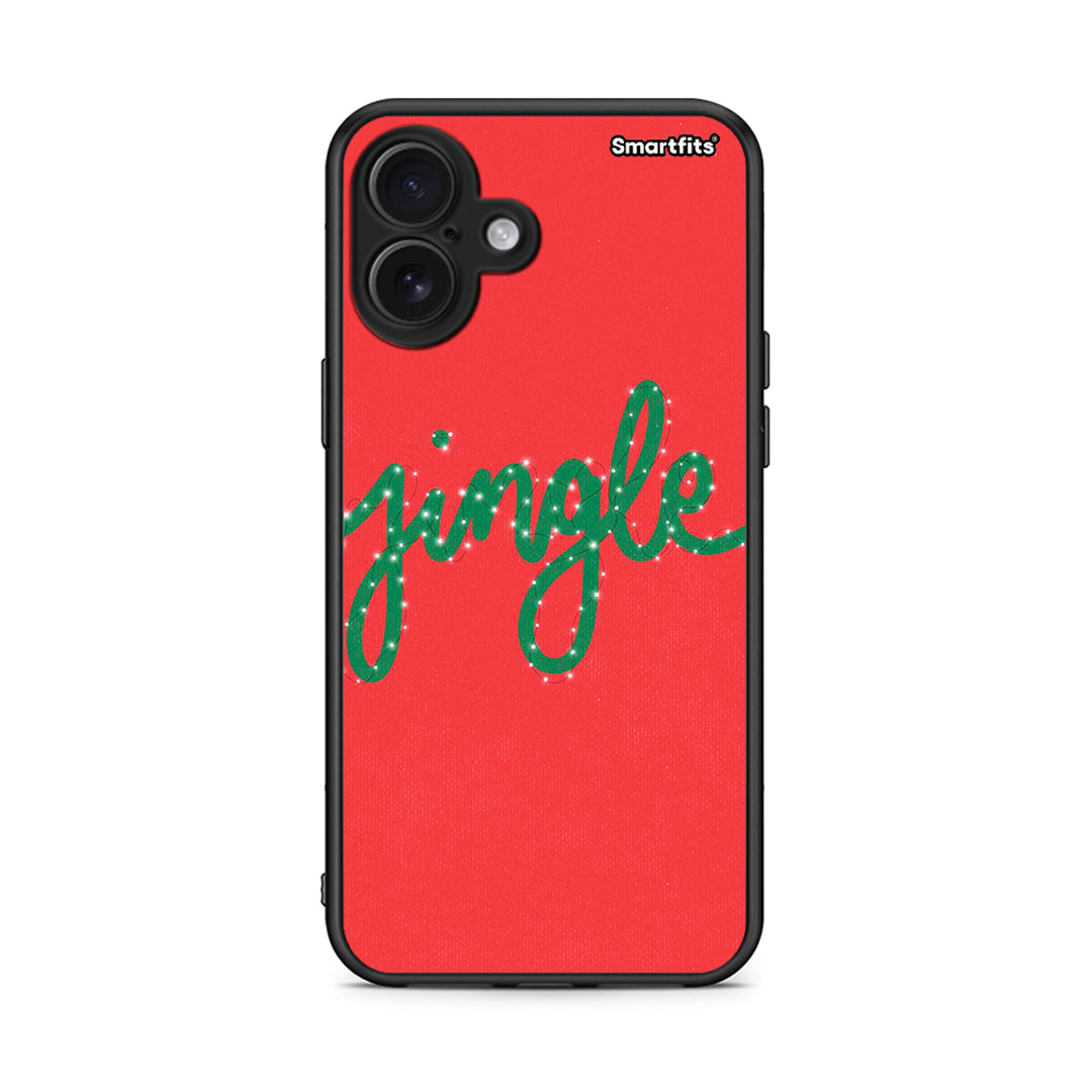 iPhone 16 Plus Jingle Xmas θήκη από τη Smartfits με σχέδιο στο πίσω μέρος και μαύρο περίβλημα | Smartphone case with colorful back and black bezels by Smartfits