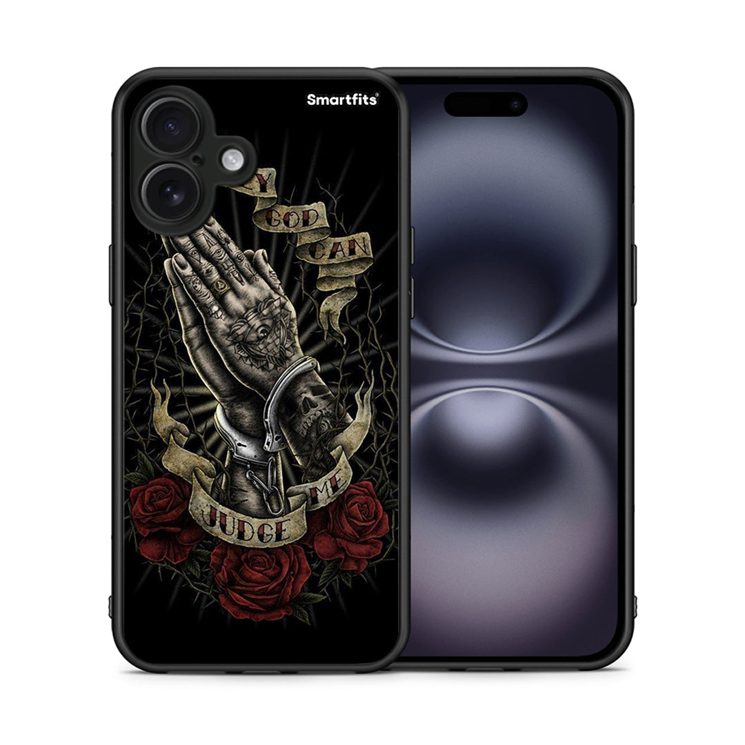 Θήκη iPhone 16 Plus Judge By God από τη Smartfits με σχέδιο στο πίσω μέρος και μαύρο περίβλημα | iPhone 16 Plus Judge By God case with colorful back and black bezels