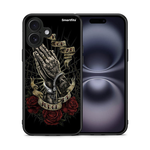 Θήκη iPhone 16 Plus Judge By God από τη Smartfits με σχέδιο στο πίσω μέρος και μαύρο περίβλημα | iPhone 16 Plus Judge By God case with colorful back and black bezels