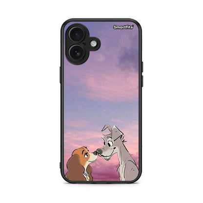 iPhone 16 Plus Lady And Tramp θήκη από τη Smartfits με σχέδιο στο πίσω μέρος και μαύρο περίβλημα | Smartphone case with colorful back and black bezels by Smartfits