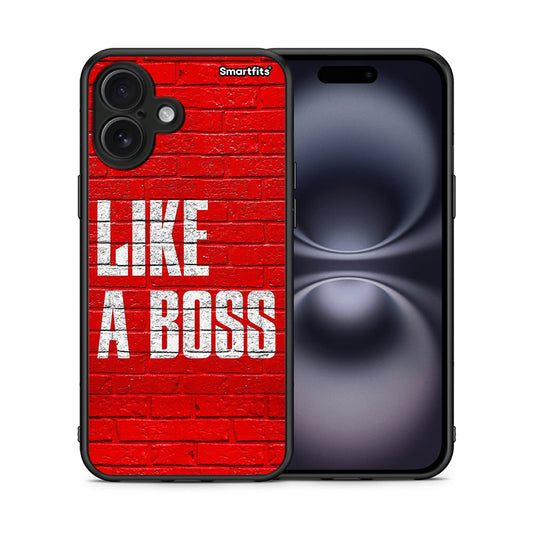 Θήκη iPhone 16 Plus Like A Boss από τη Smartfits με σχέδιο στο πίσω μέρος και μαύρο περίβλημα | iPhone 16 Plus Like A Boss case with colorful back and black bezels