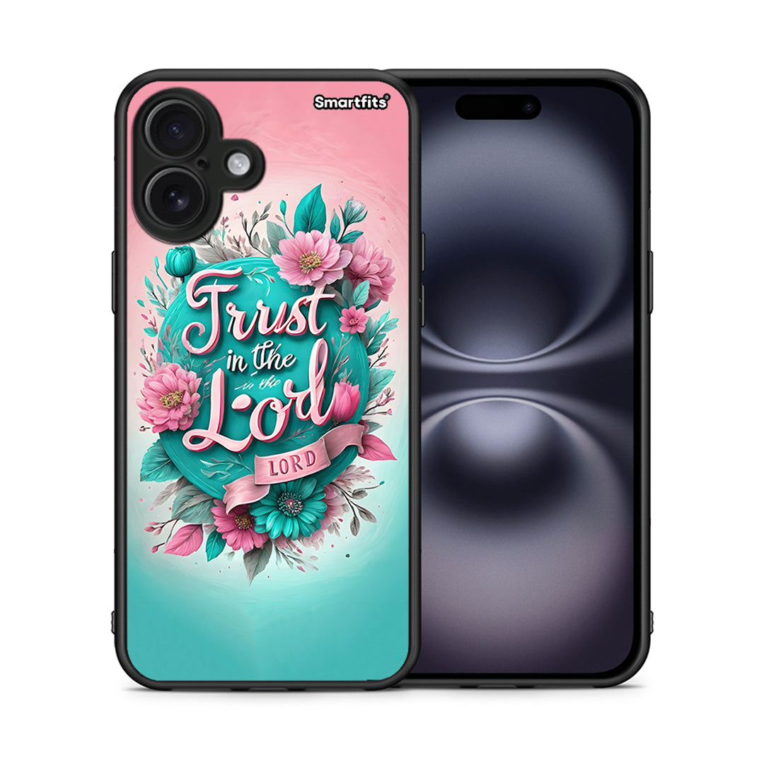 Θήκη iPhone 16 Plus Lord Trust από τη Smartfits με σχέδιο στο πίσω μέρος και μαύρο περίβλημα | iPhone 16 Plus Lord Trust case with colorful back and black bezels
