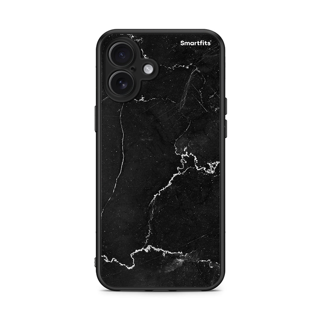 iPhone 16 Plus Marble Black θήκη από τη Smartfits με σχέδιο στο πίσω μέρος και μαύρο περίβλημα | Smartphone case with colorful back and black bezels by Smartfits