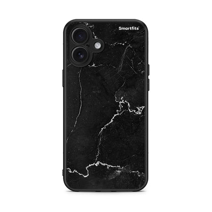 iPhone 16 Plus Marble Black θήκη από τη Smartfits με σχέδιο στο πίσω μέρος και μαύρο περίβλημα | Smartphone case with colorful back and black bezels by Smartfits