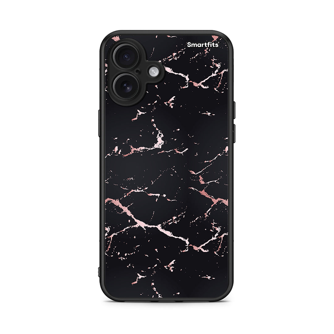 4 - iPhone 16 Plus Black Rosegold Marble case, cover, bumper