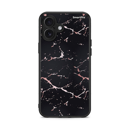 4 - iPhone 16 Plus Black Rosegold Marble case, cover, bumper